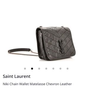 Niki Chain Wallet Matelasse Chevron Leather #black
